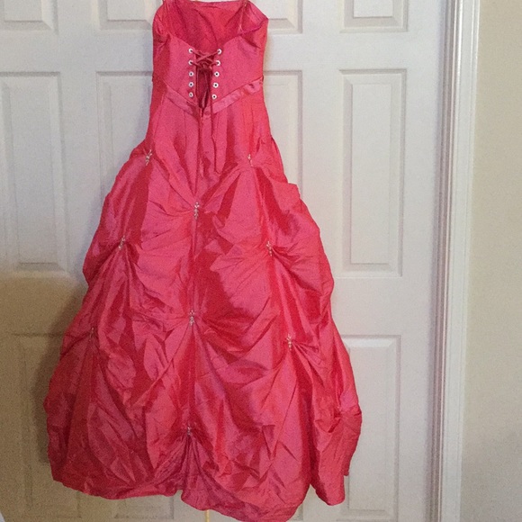 Night Moves coral corset taffeta prom pageant - Picture 5 of 7
